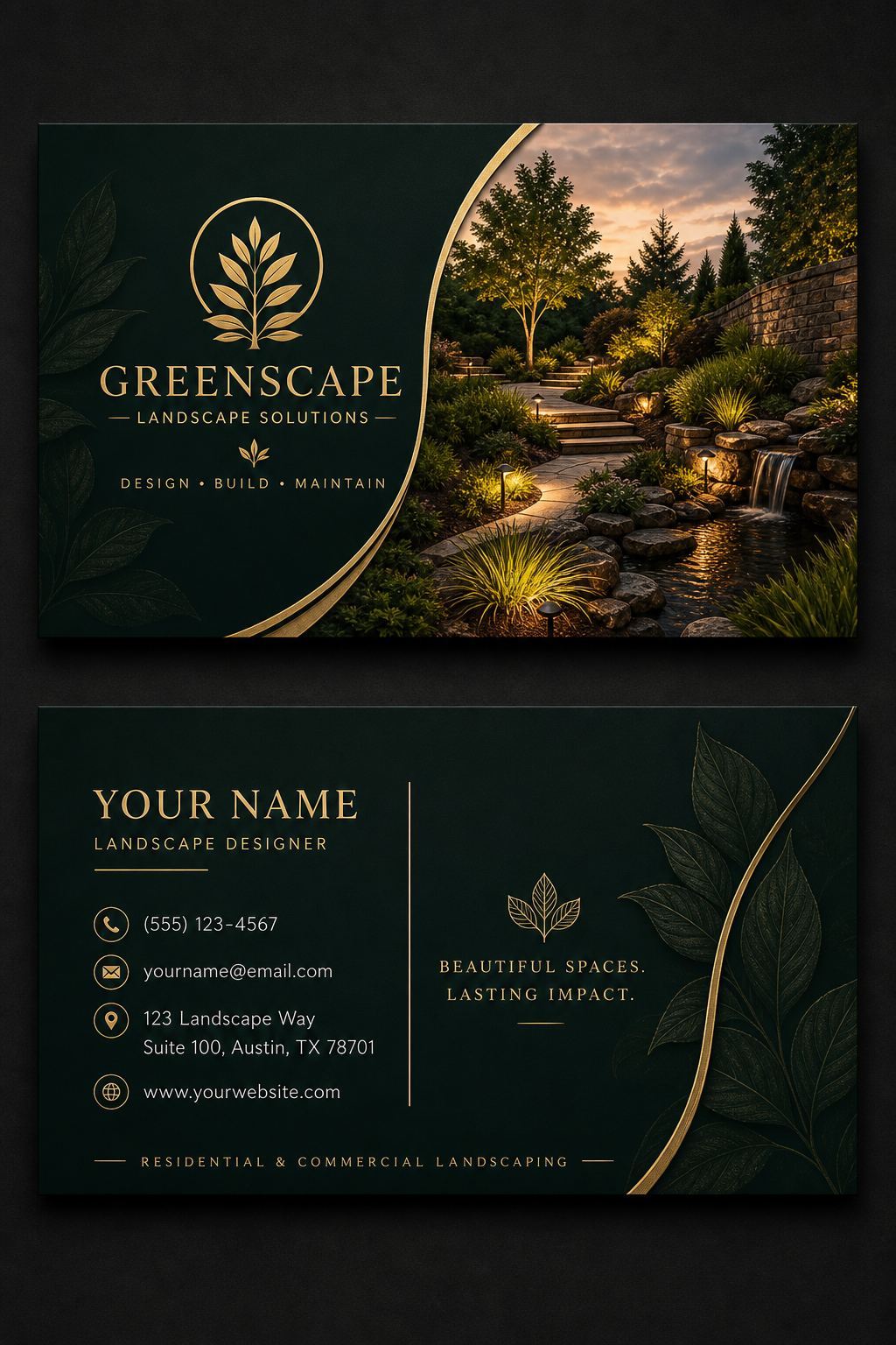 Landscape Business Card — elegant style business card design