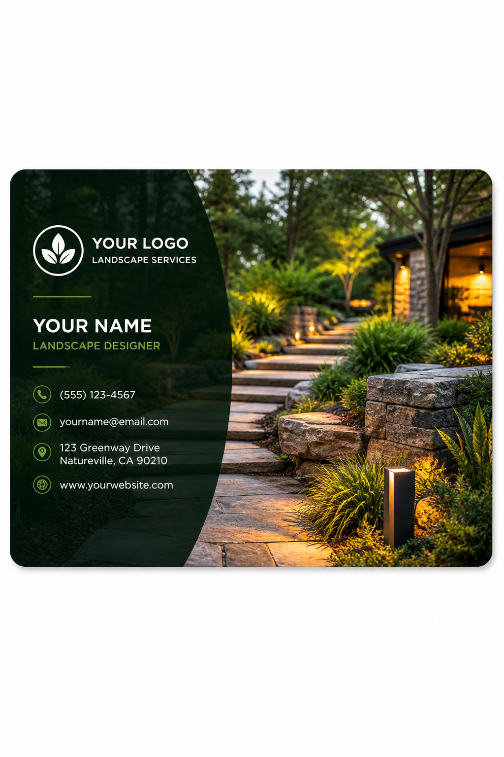 Landscape Business Card — photo-realistic style business card design