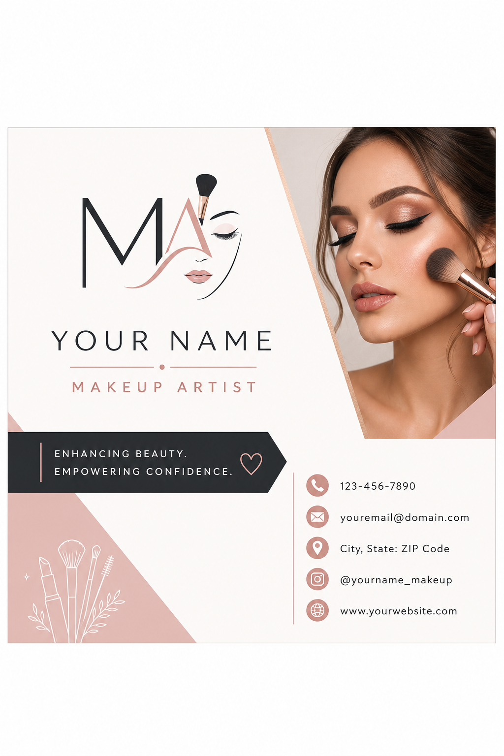 Makeup Artist Business Card — modern style business card design