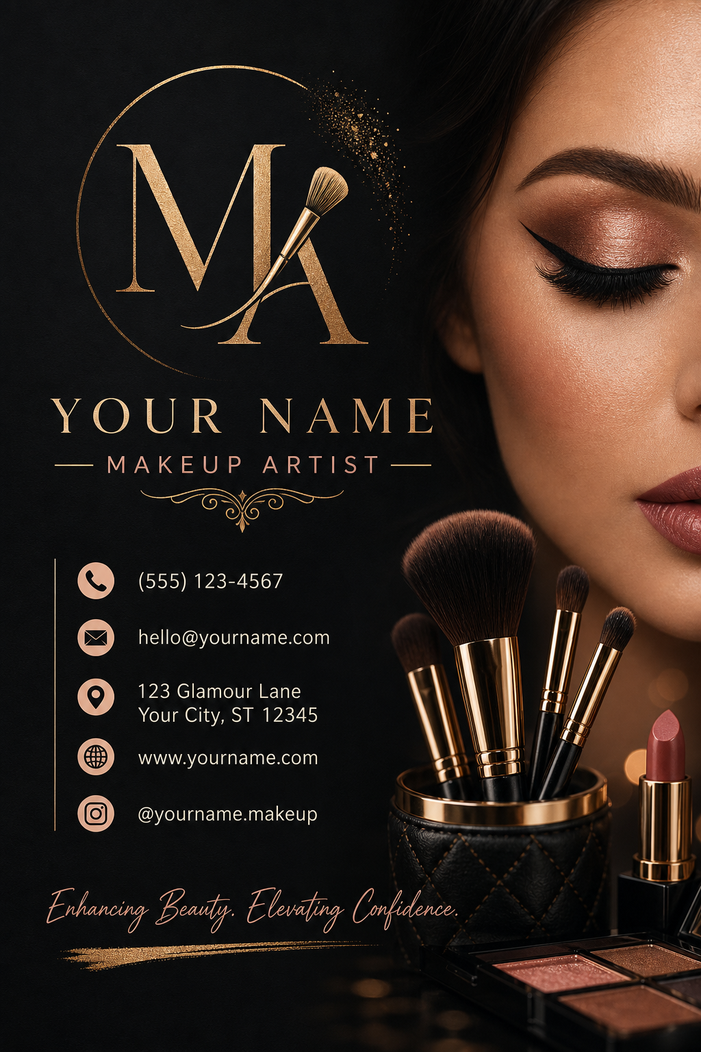 Makeup Artist Business Card — elegant style business card design