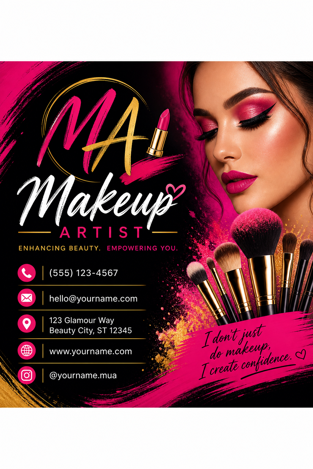 Makeup Artist Business Card — vibrant style business card design