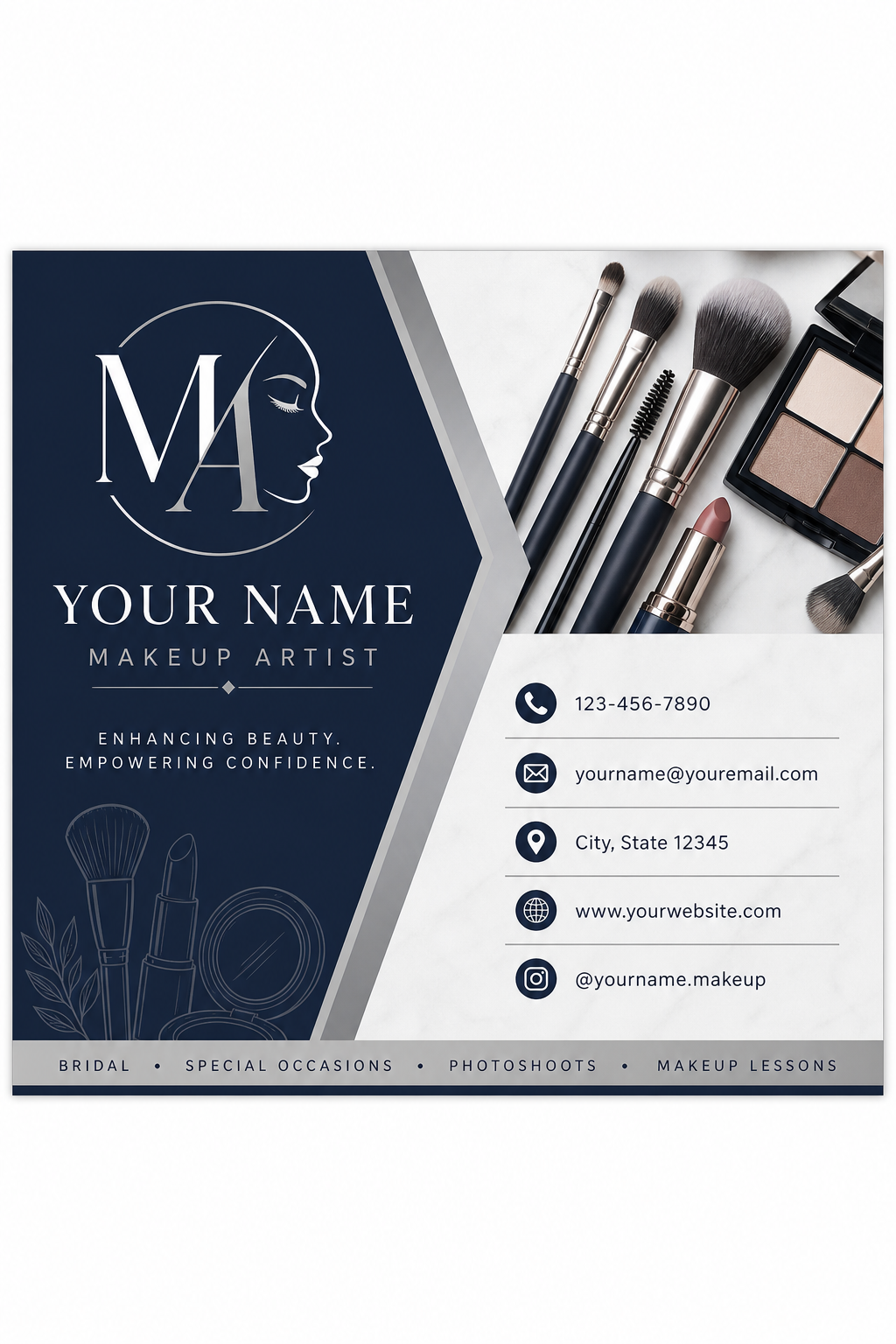 Makeup Artist Business Card — corporate style business card design