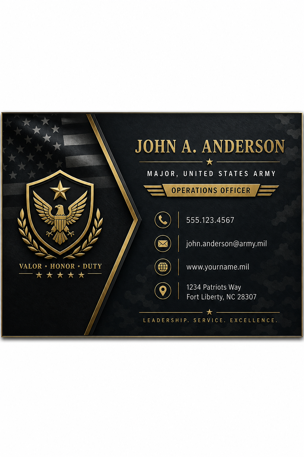 Military Business Card — elegant style business card design