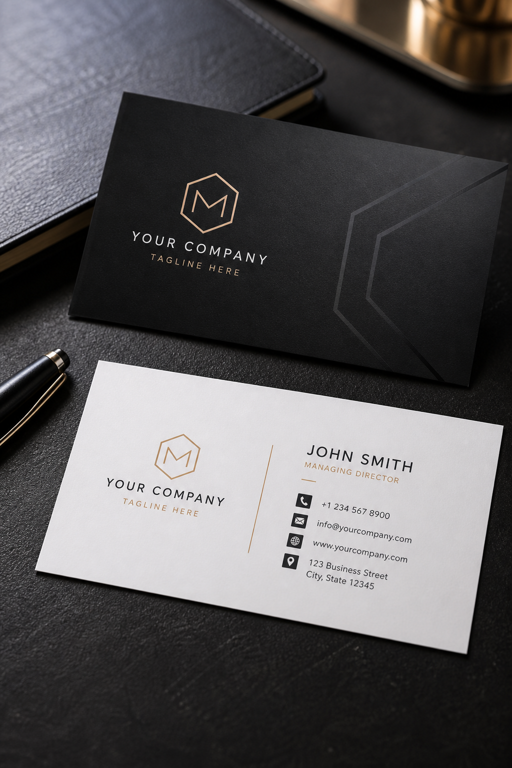 Modern Business Card — photo-realistic style business card design