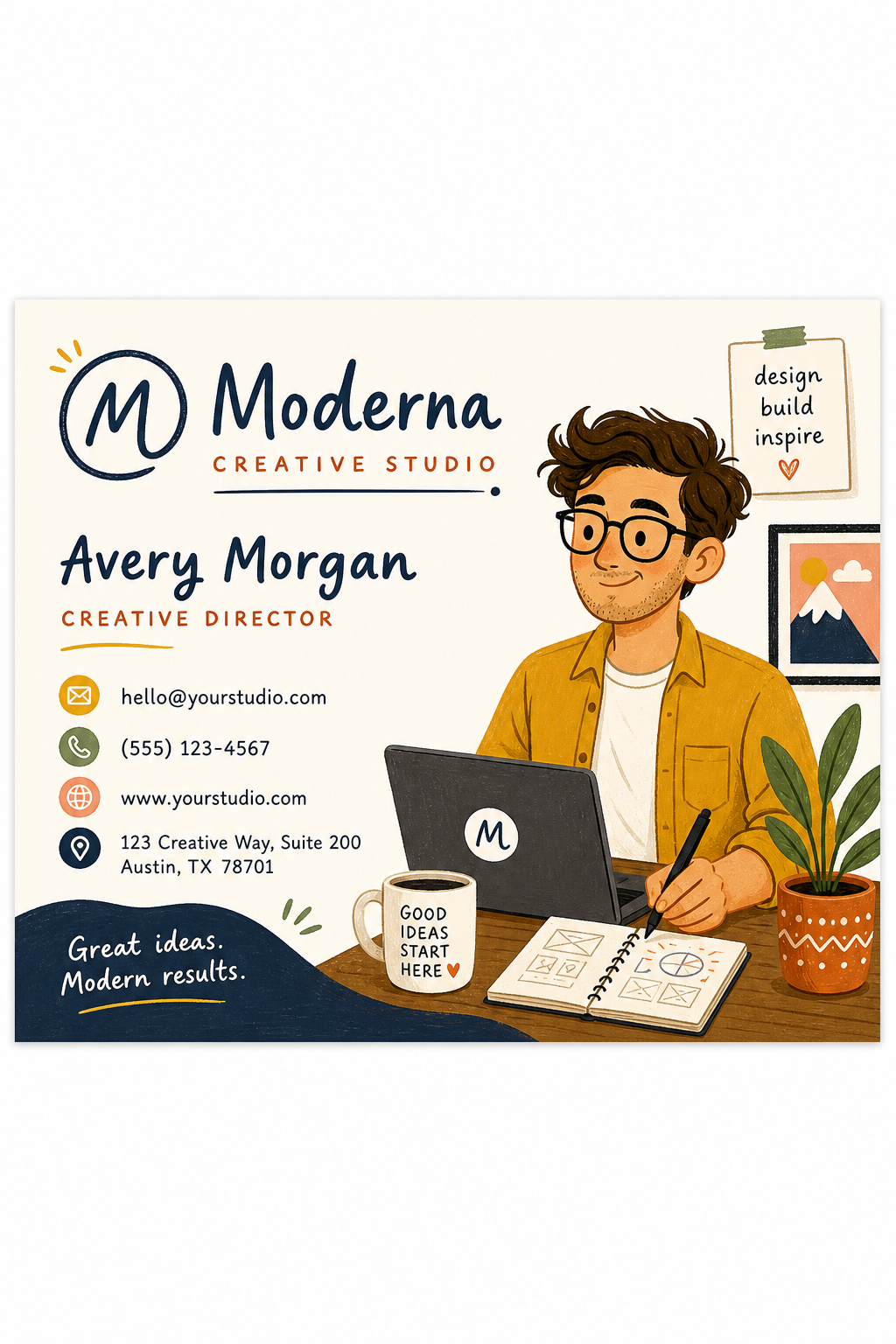 Modern Business Card — illustration style business card design