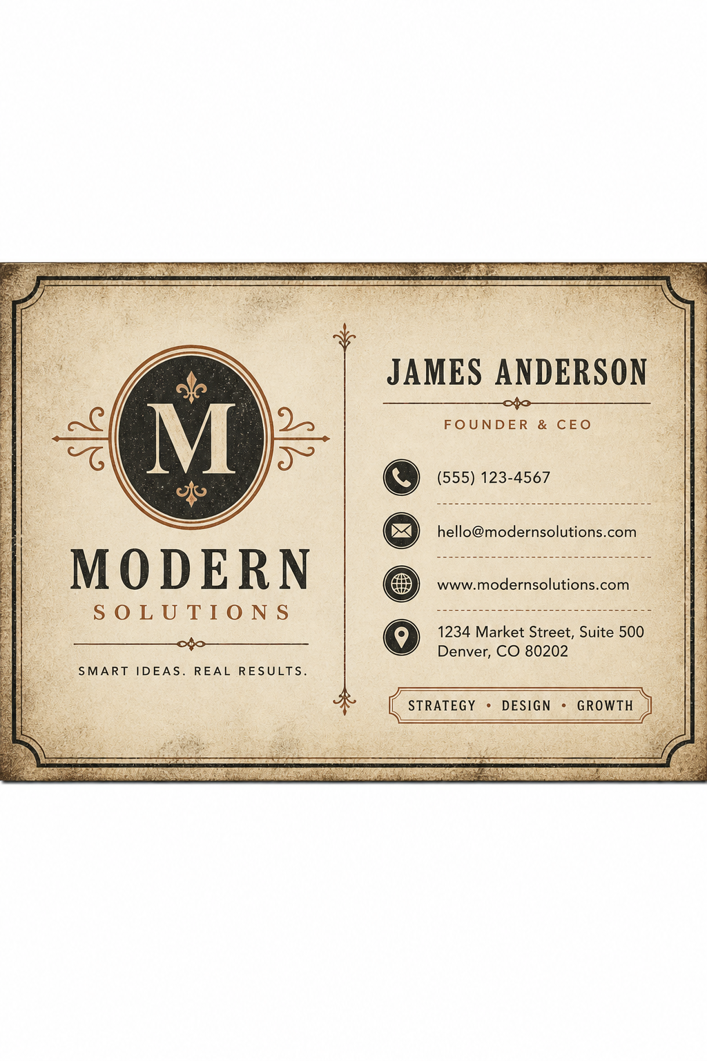 Modern Business Card — vintage style business card design
