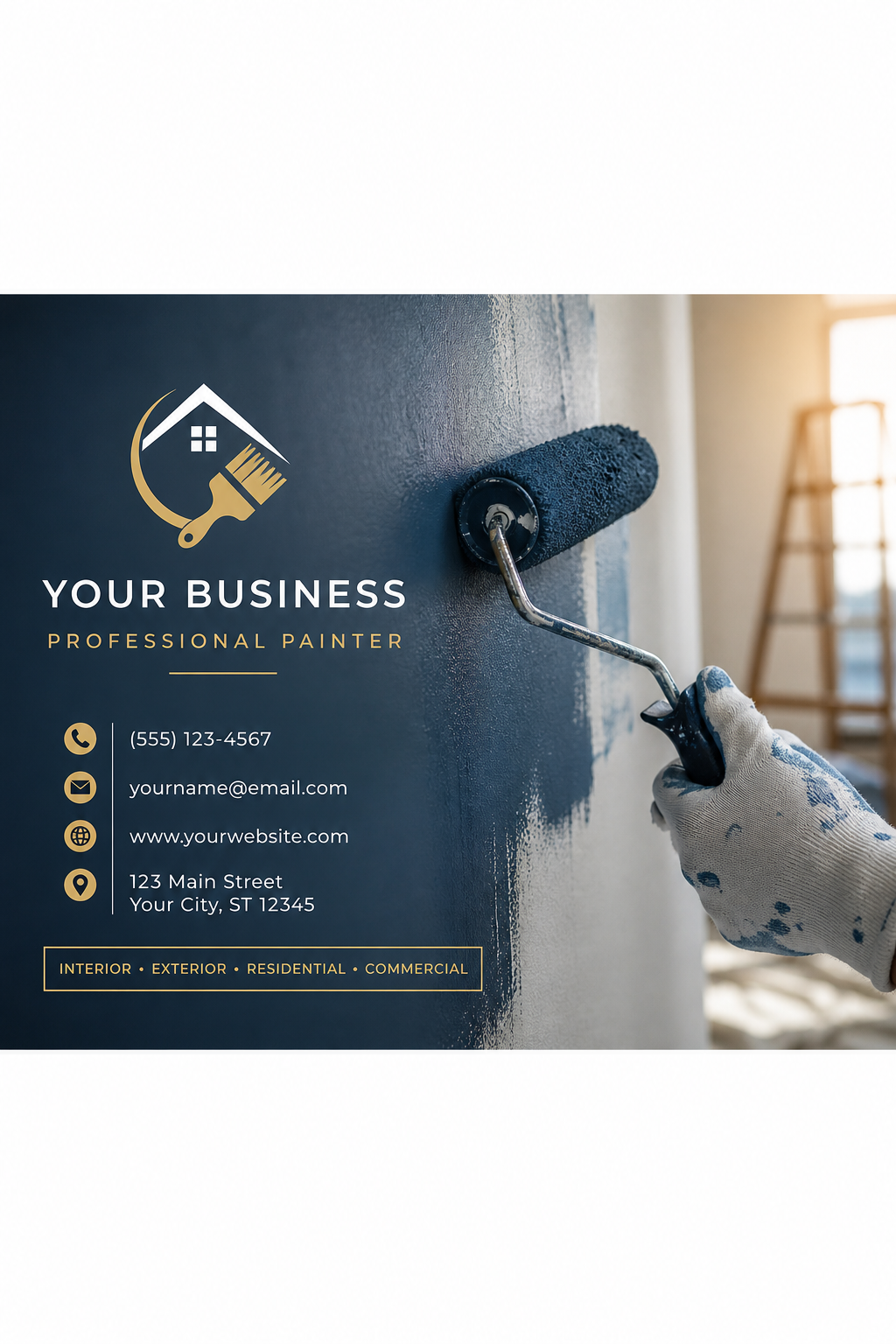 Painter Business Card — photo-realistic style business card design
