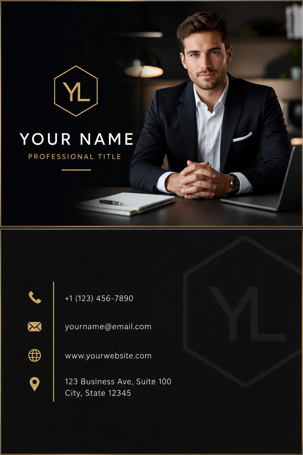 Personal Business Card — photo-realistic style business card design