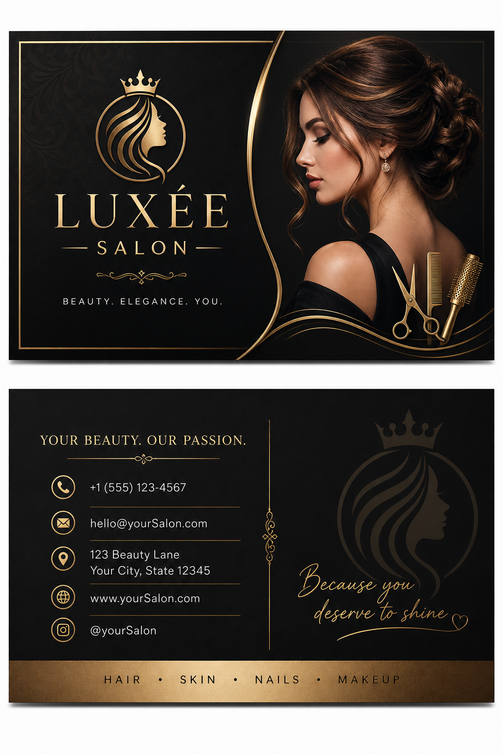 Salon Business Card — elegant style business card design