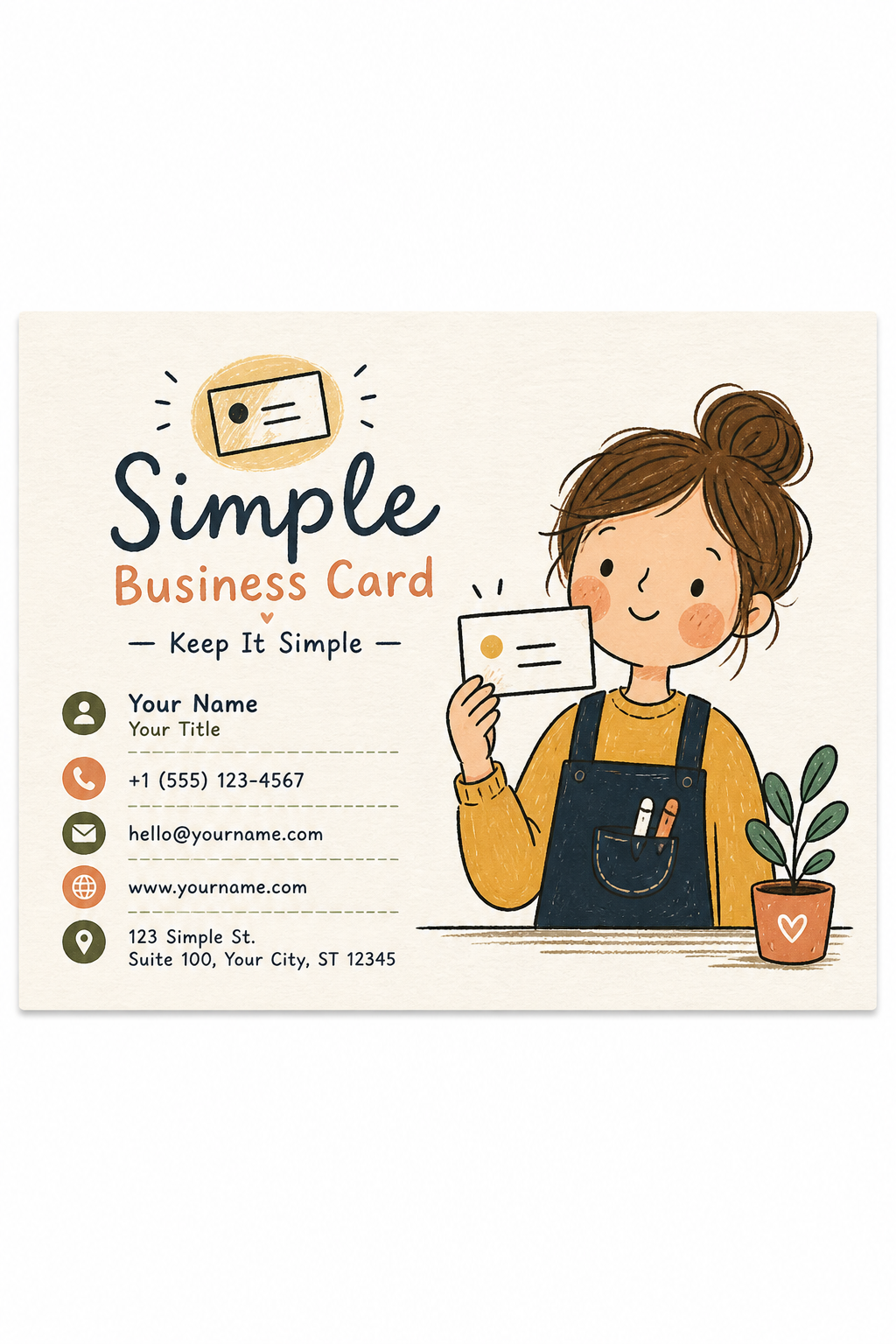 Simple Business Card — illustration style business card design