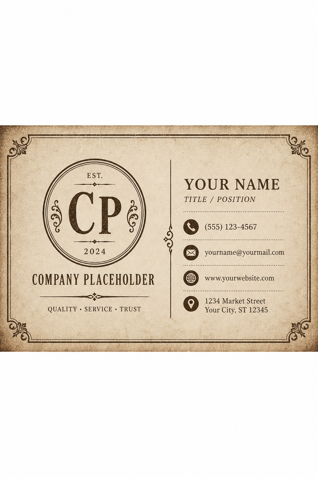 Simple Business Card — vintage style business card design