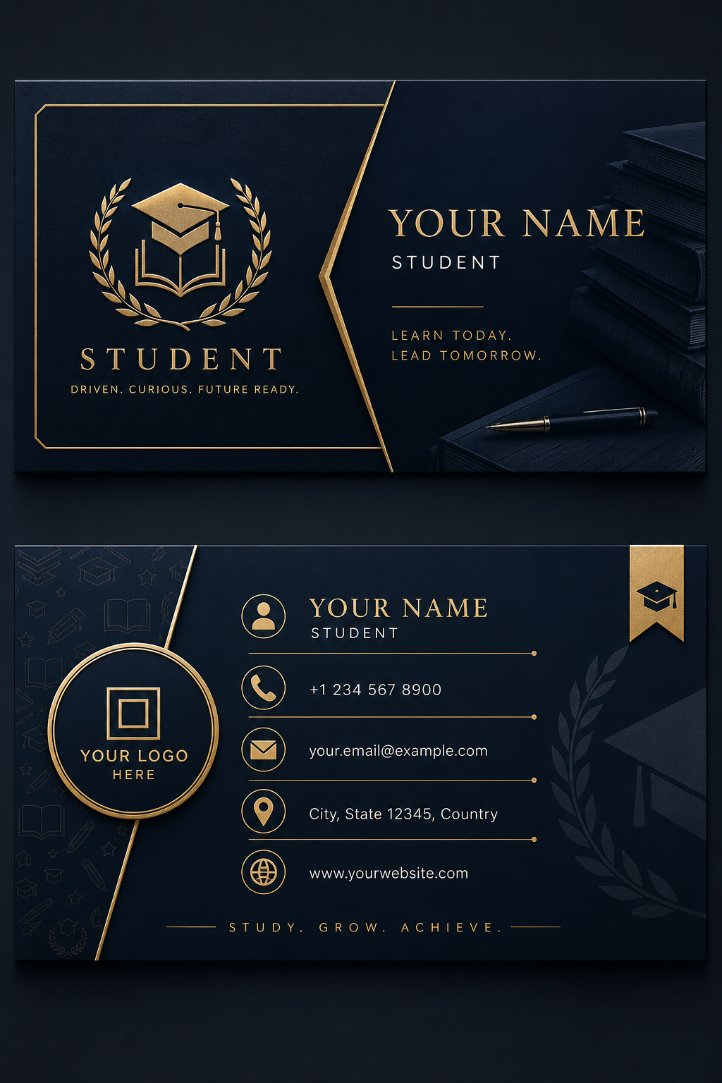 Student Business Card — elegant style business card design