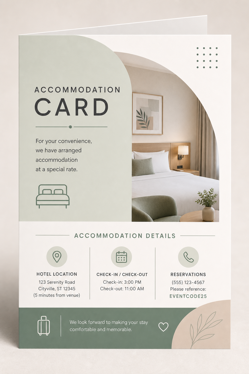 Accommodation Card — modern style card design