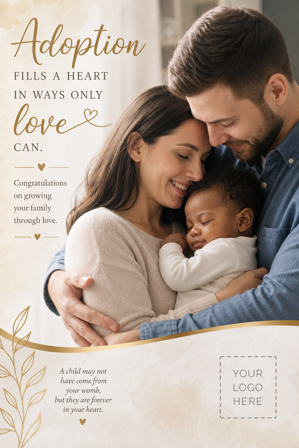 Adoption Card — photo-realistic style card design