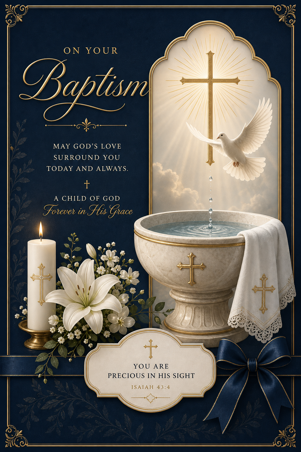 Baptism Card — elegant style card design