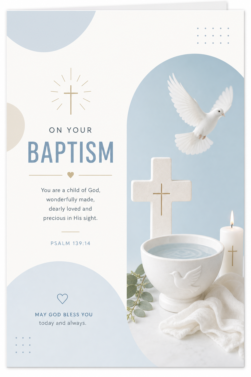 Baptism Card — modern style card design