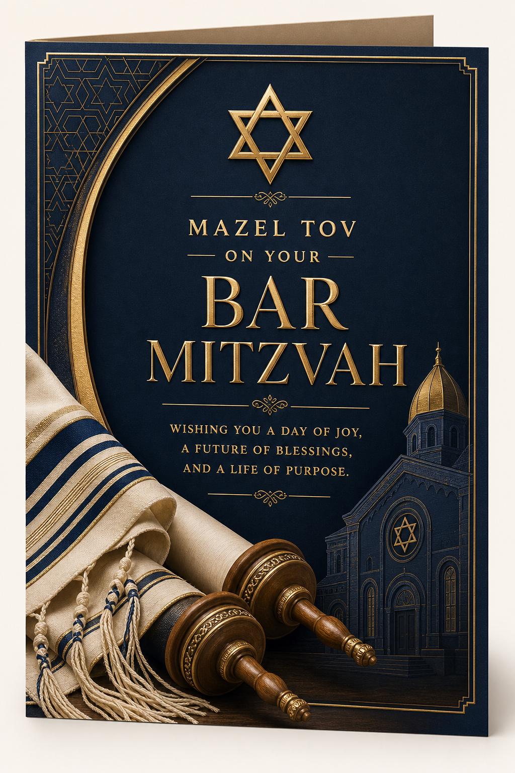 Bar Mitzvah Card — elegant style card design