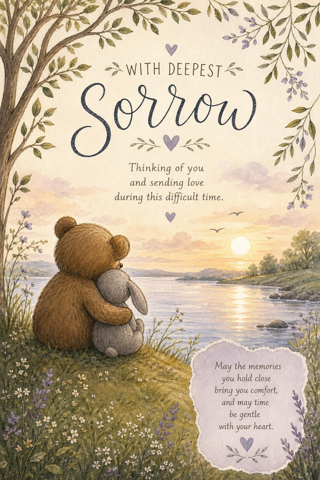 Bereavement Card — illustration style card design