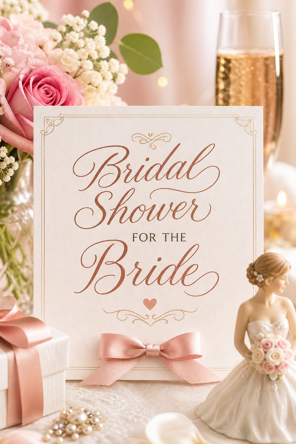 Bridal Shower Card — photo-realistic style card design