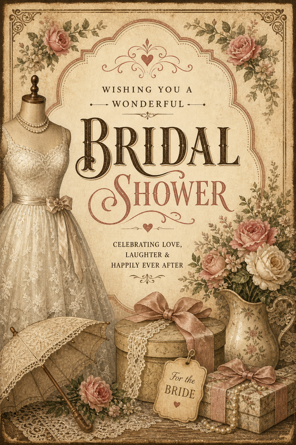 Bridal Shower Card — vintage style card design