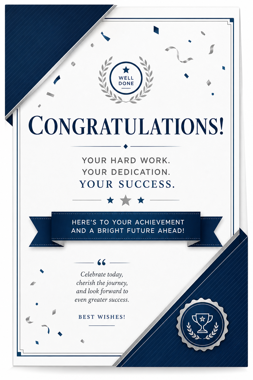 Congratulations Card — corporate style card design