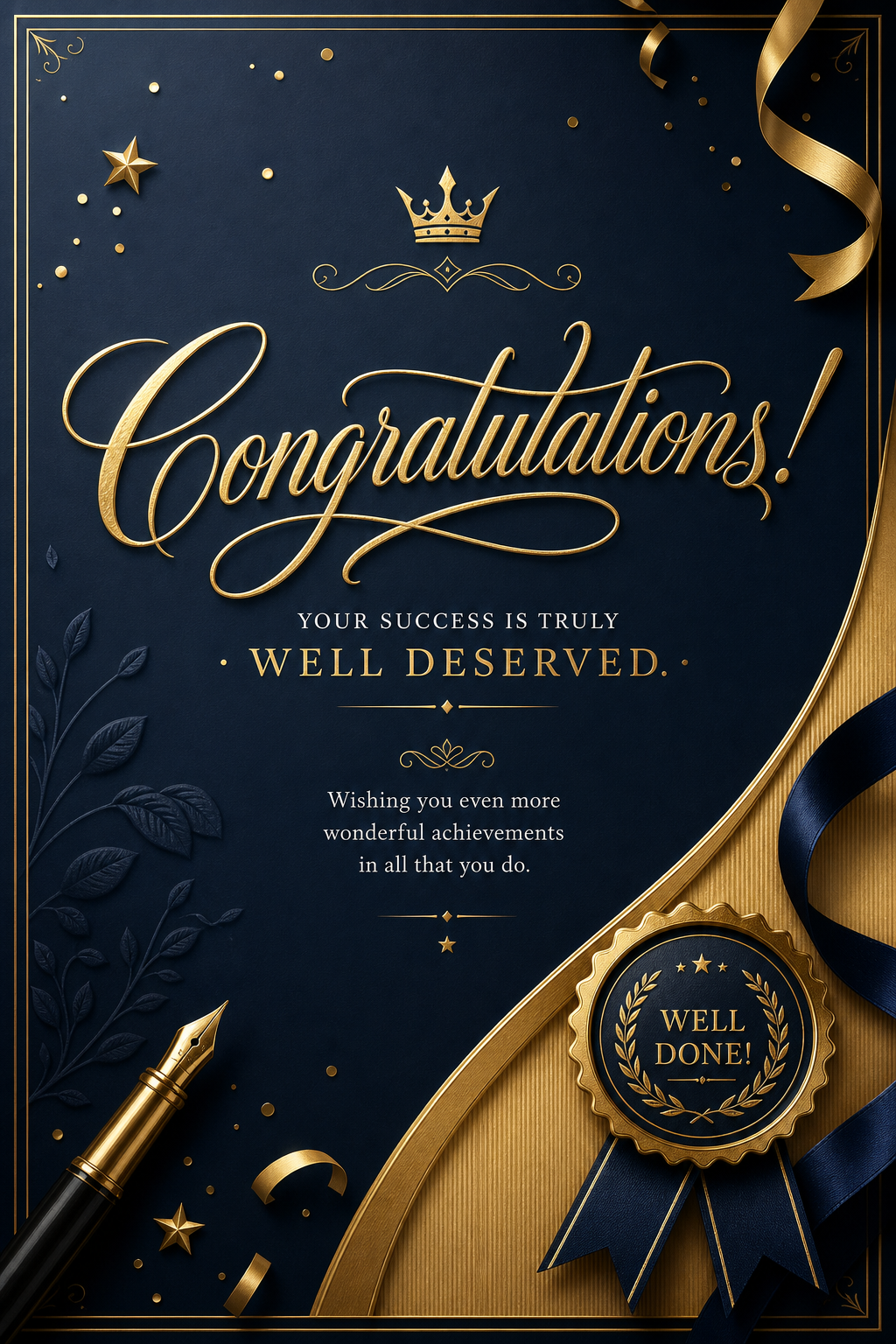Congratulations Card — elegant style card design