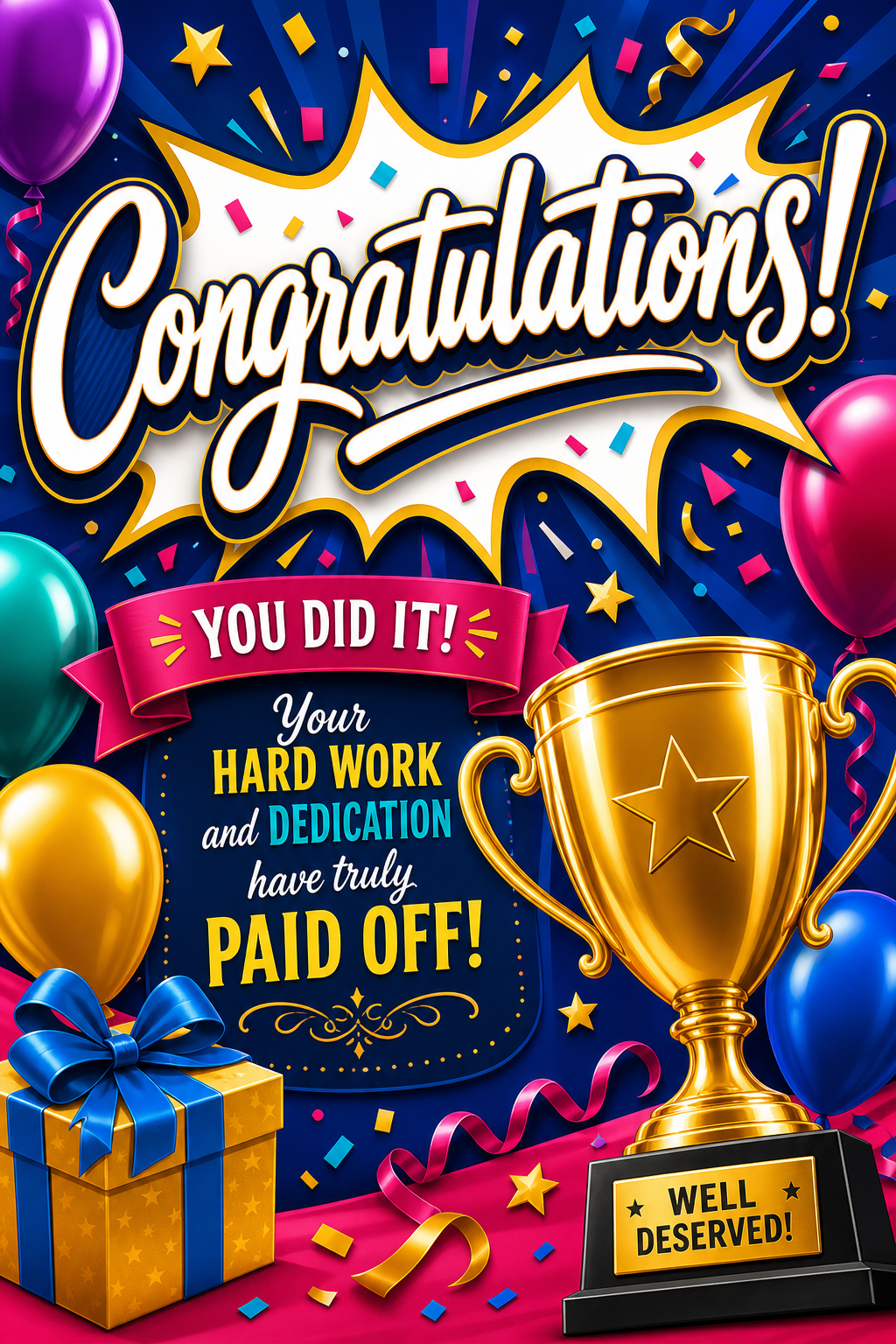Congratulations Card — vibrant style card design