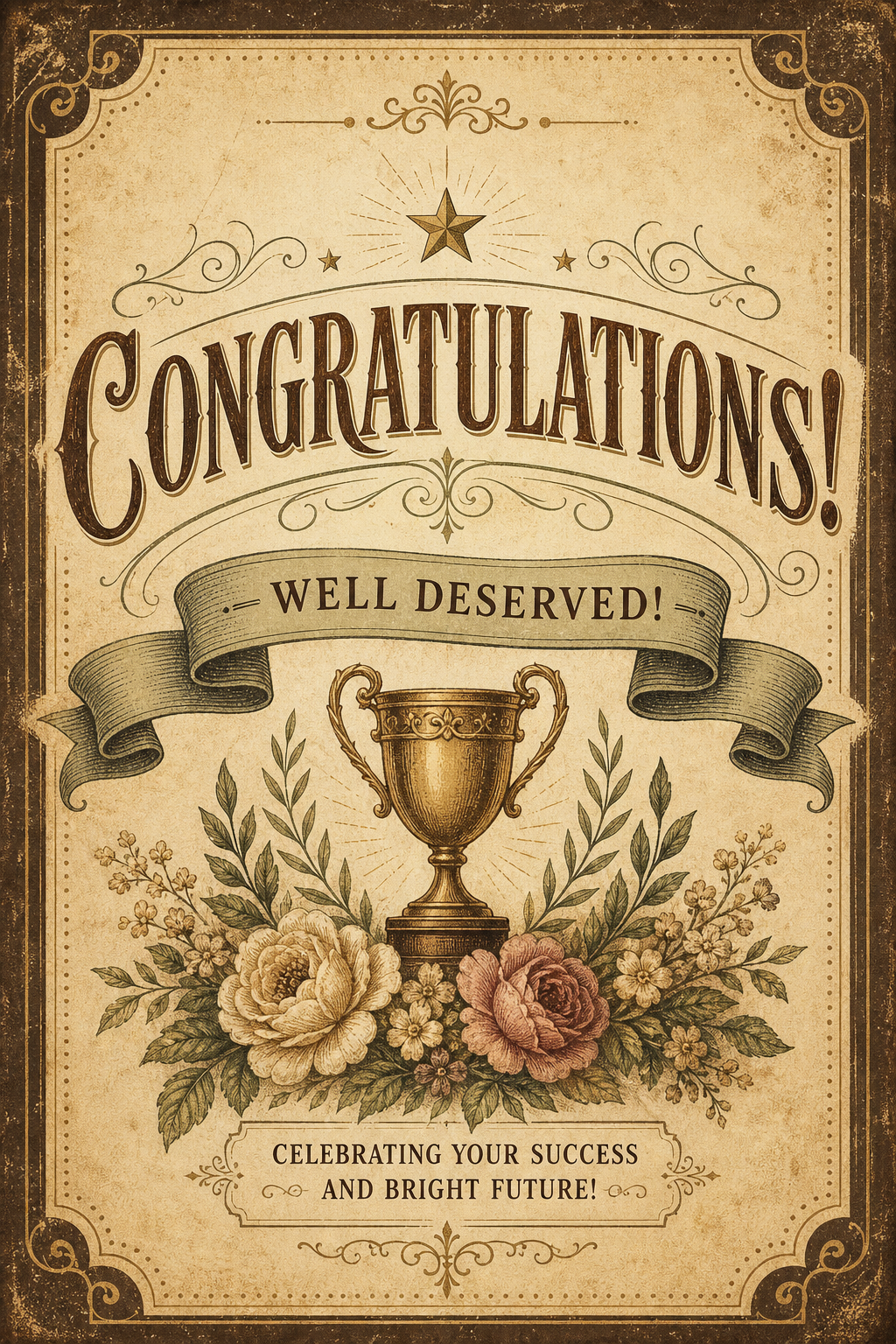 Congratulations Card — vintage style card design