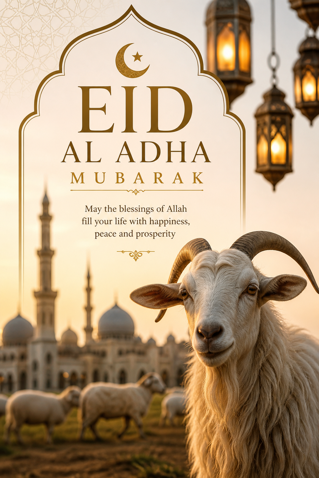 Eid Al Adha Card — photo-realistic style card design