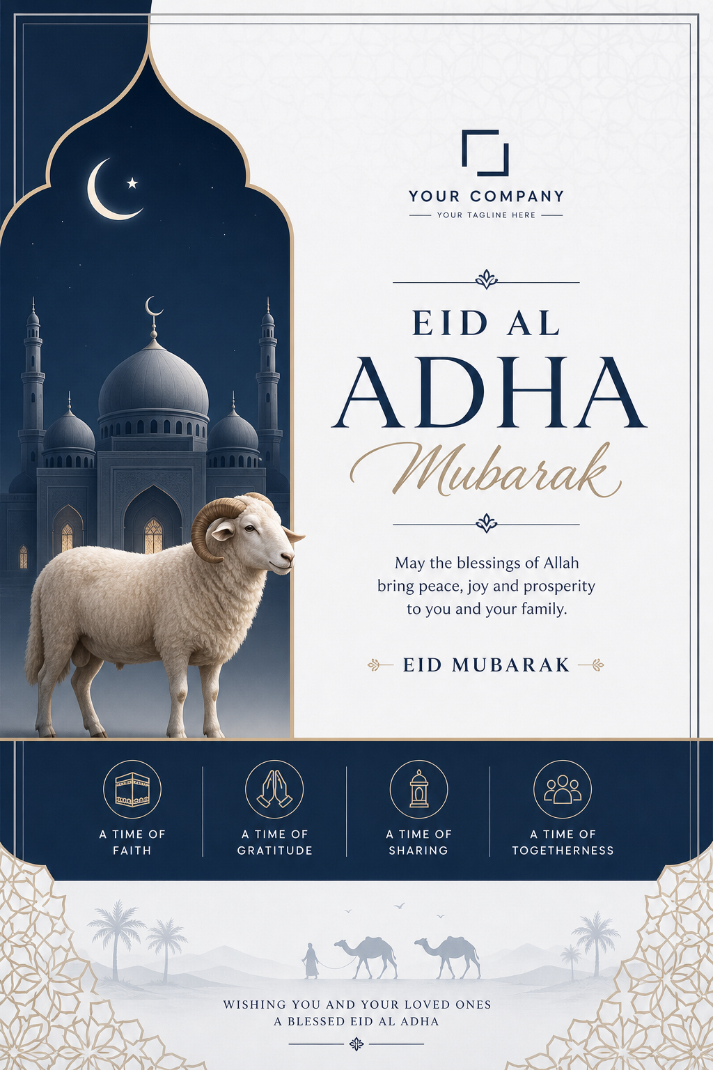 Eid Al Adha Card — corporate style card design