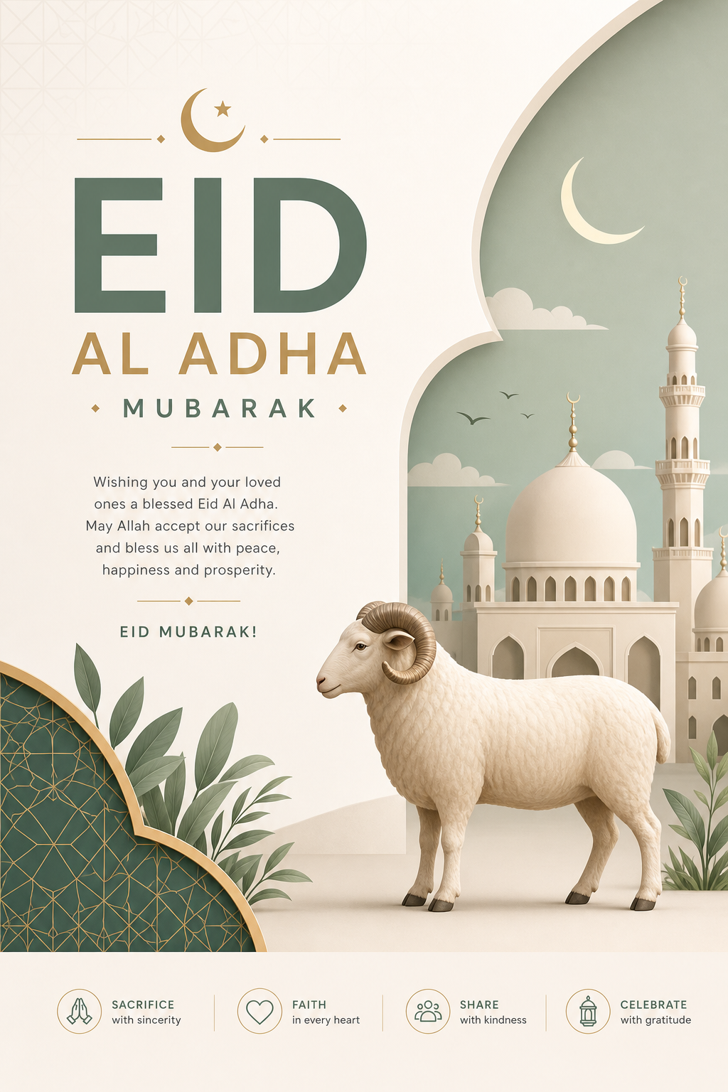Eid Al Adha Card — modern style card design