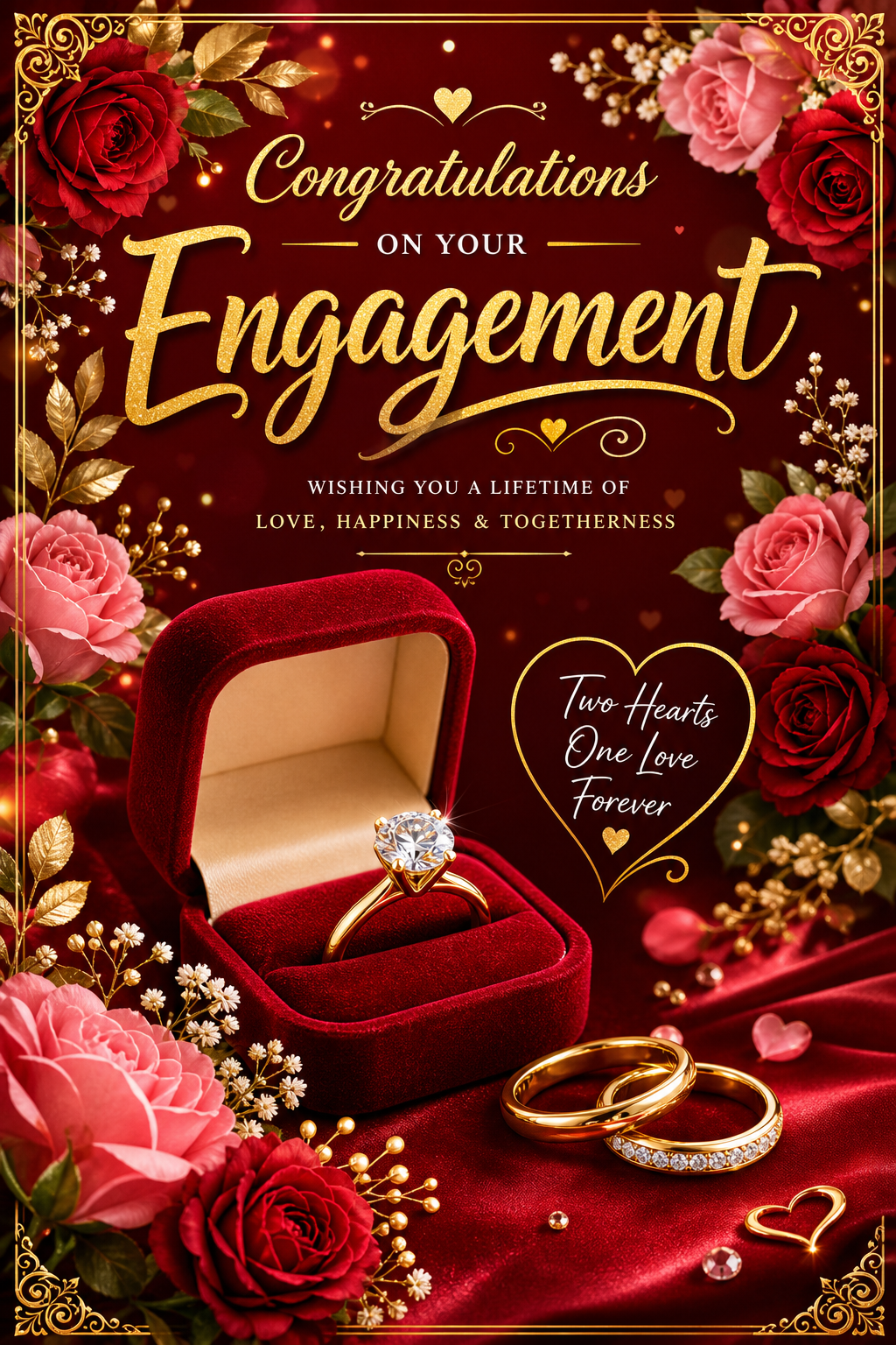 Engagement Card — vibrant style card design