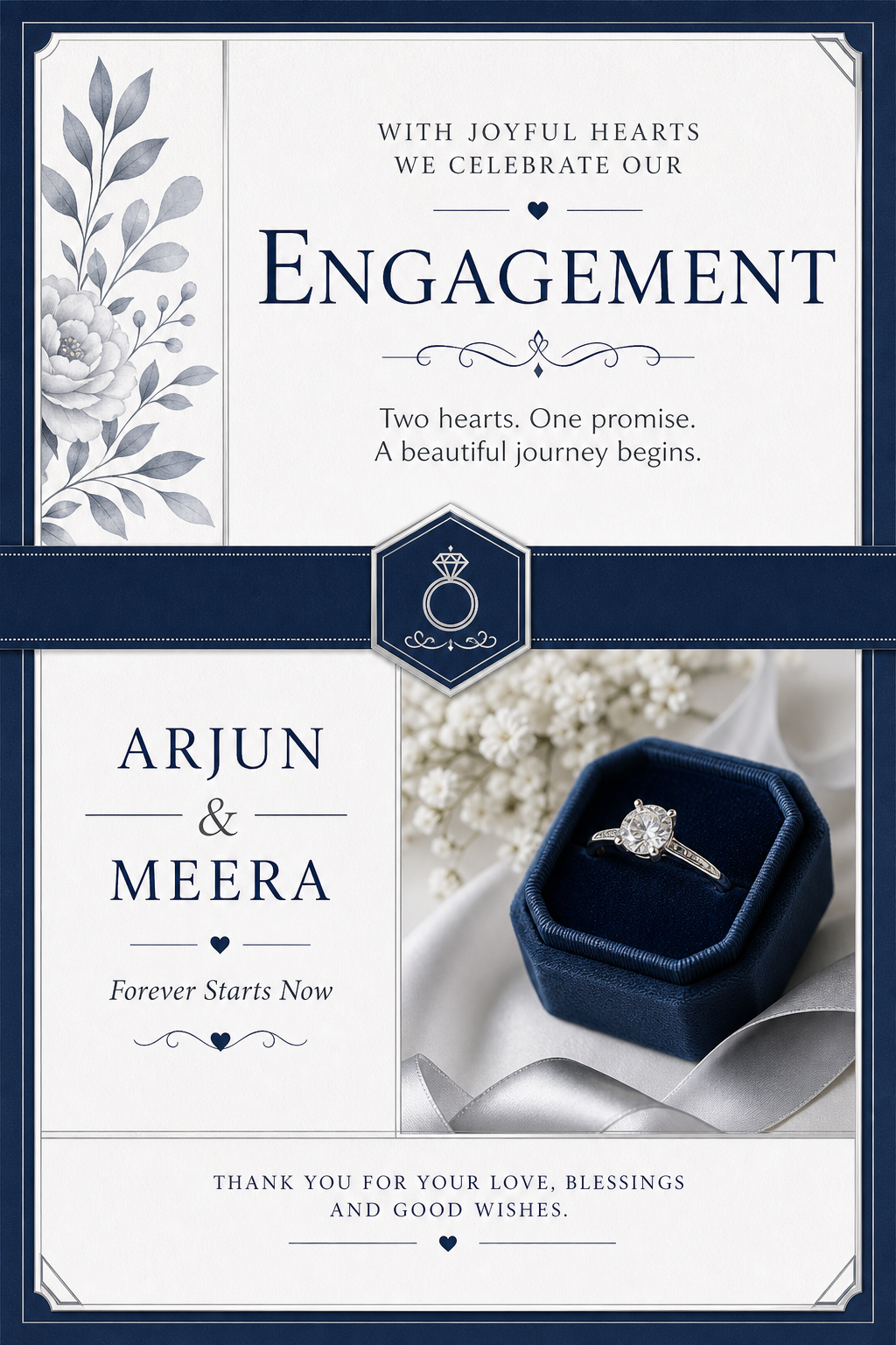 Engagement Card — corporate style card design