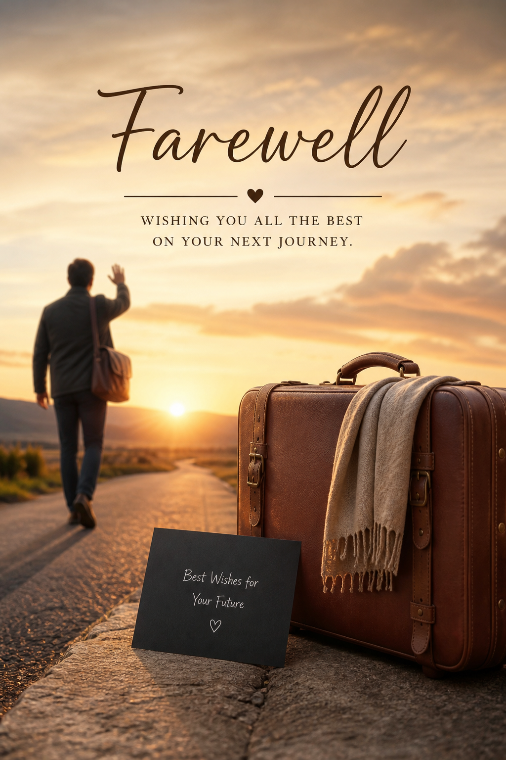 Farewell Card — photo-realistic style card design