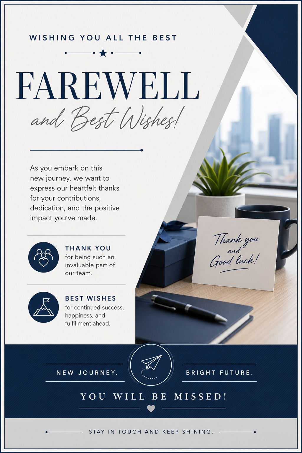 Farewell Card — corporate style card design