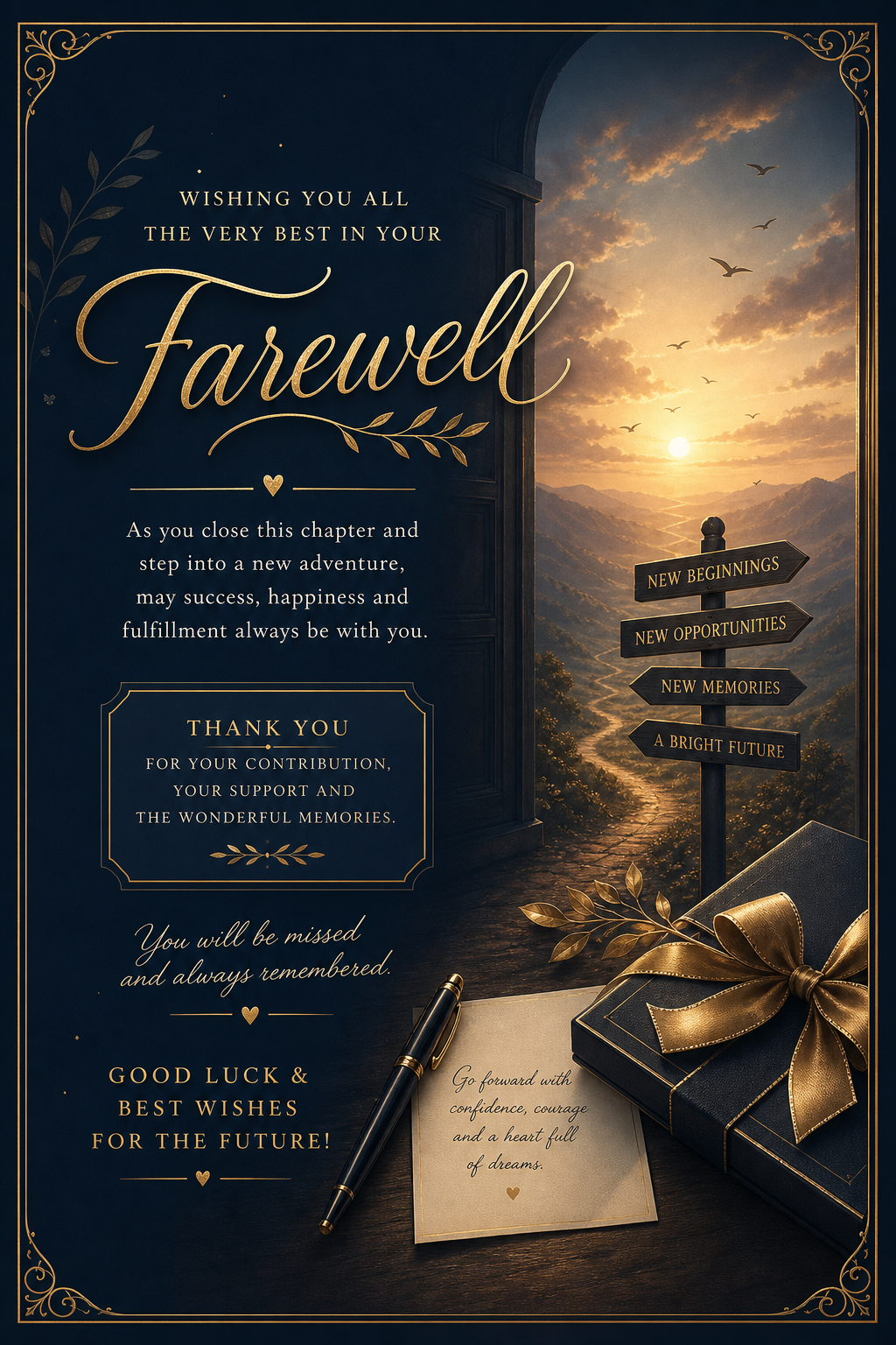 Farewell Card — elegant style card design