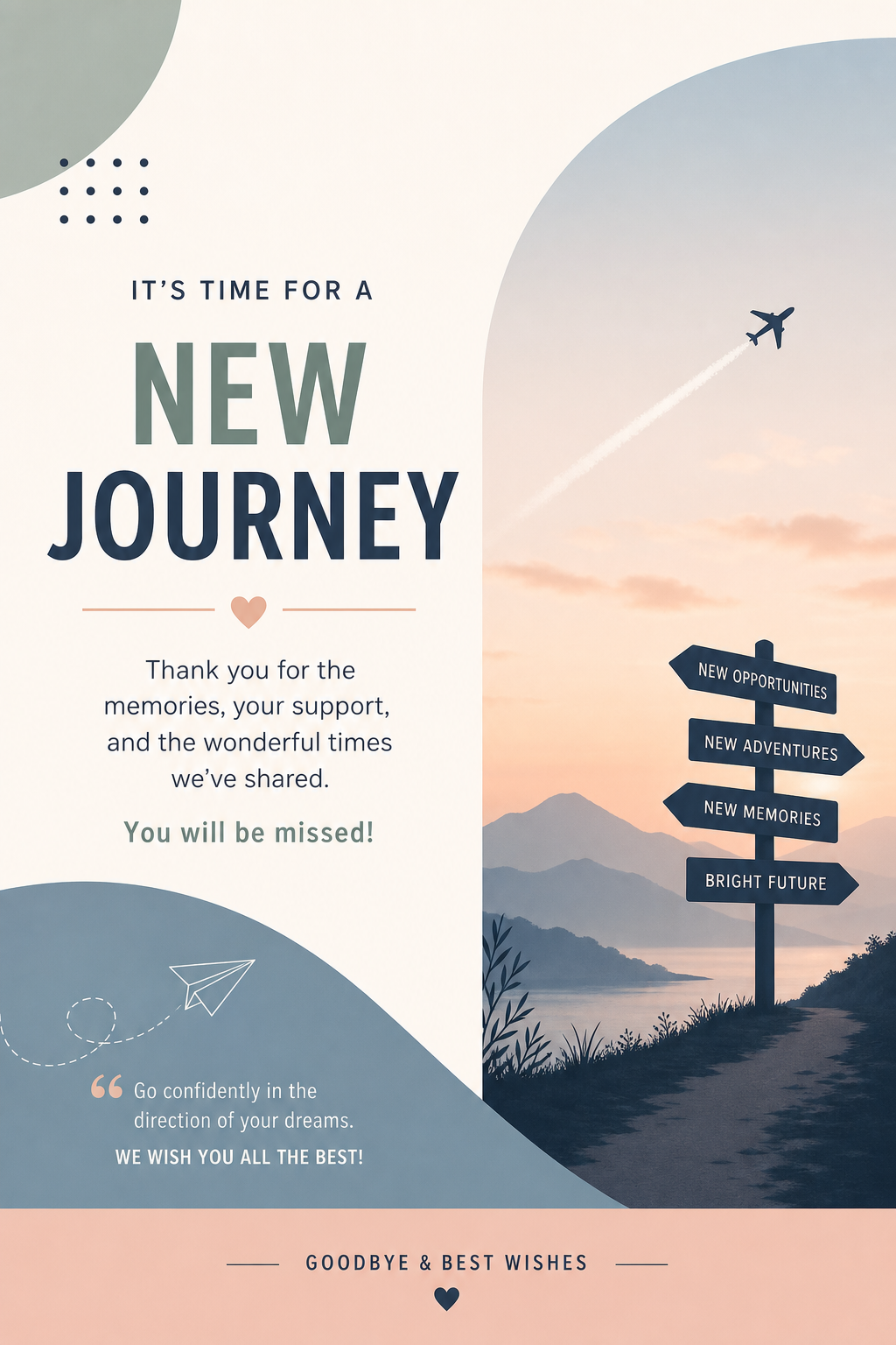 Farewell Card — modern style card design