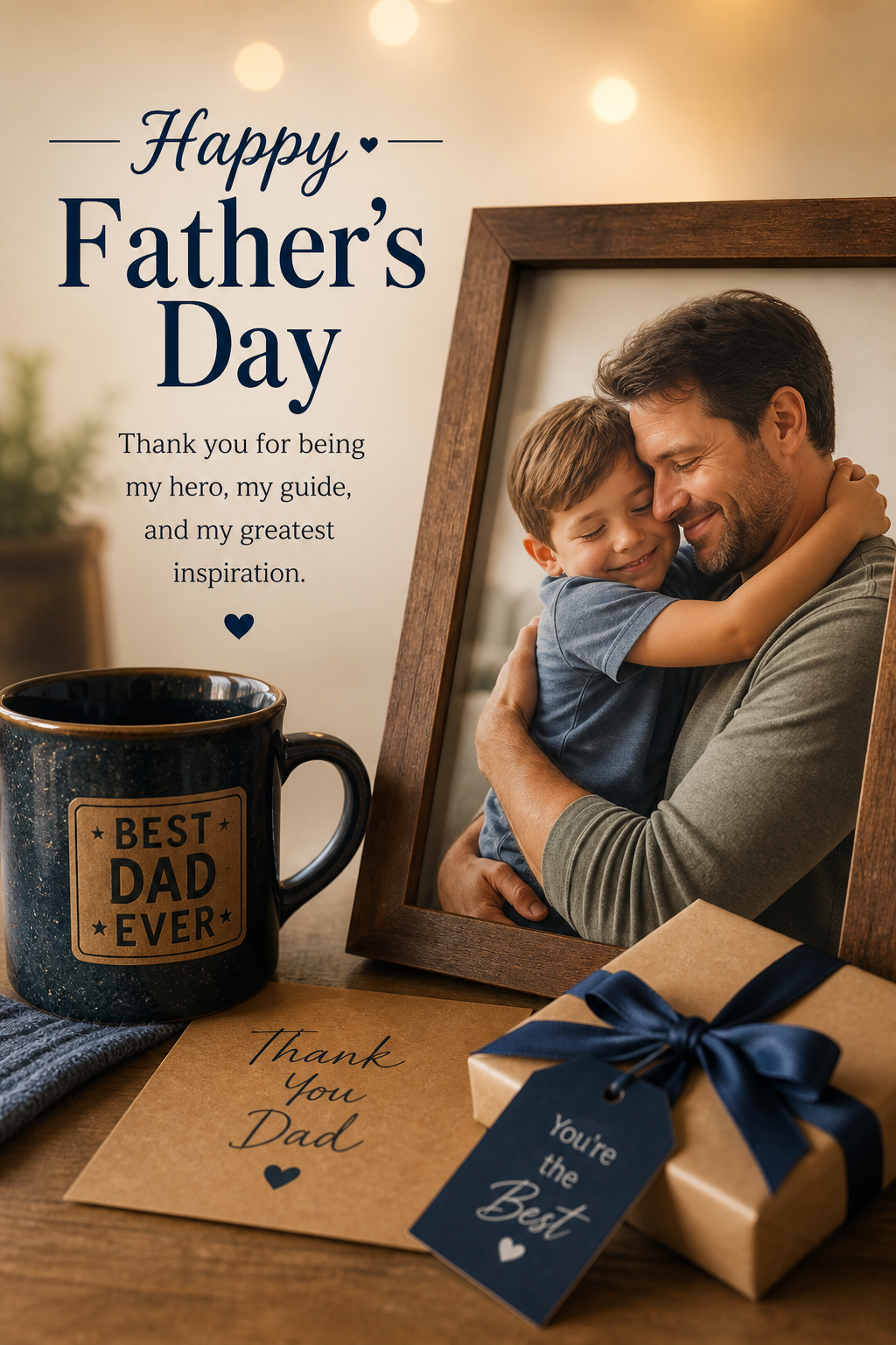 Father's Day Card — photo-realistic style card design