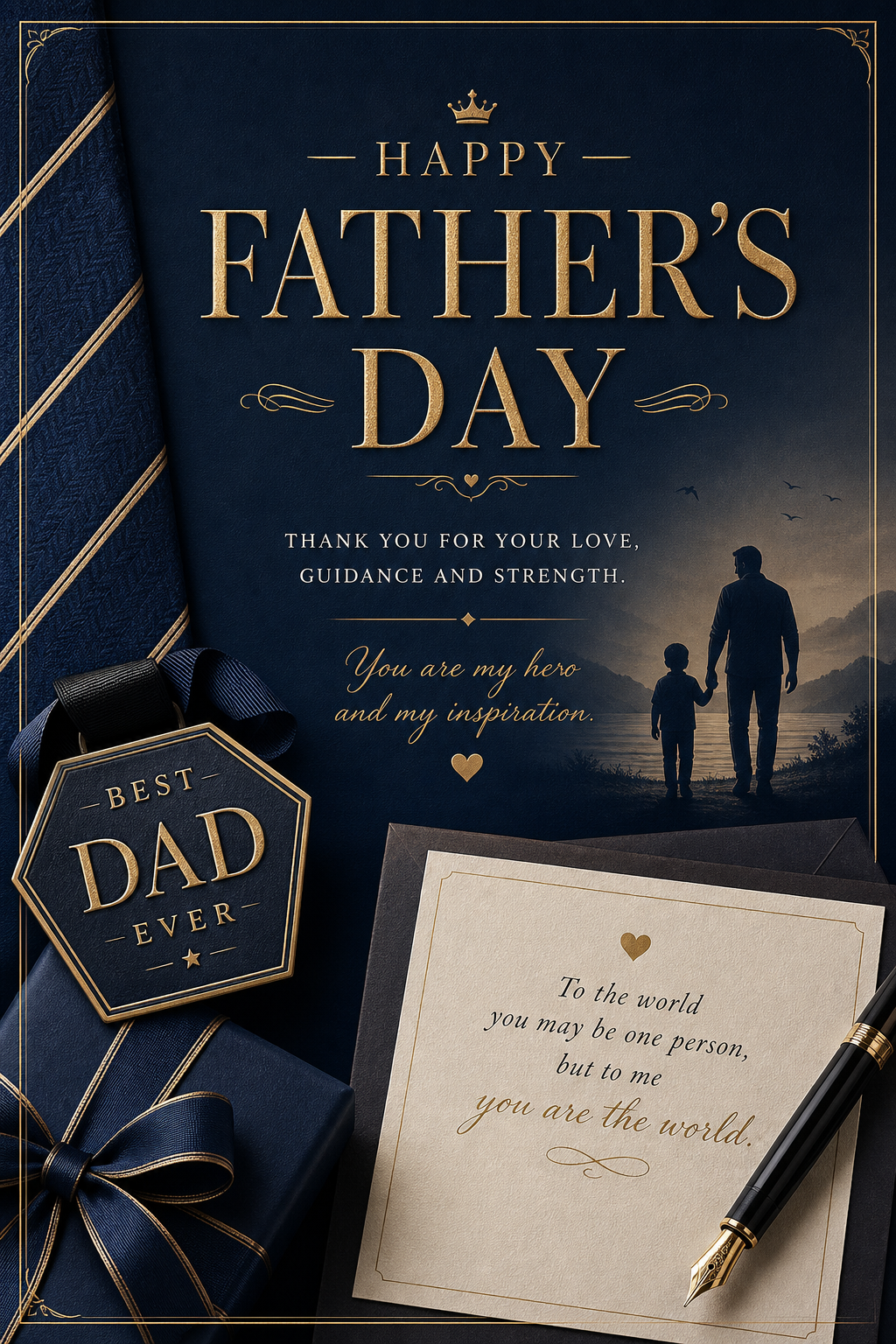Father's Day Card — elegant style card design