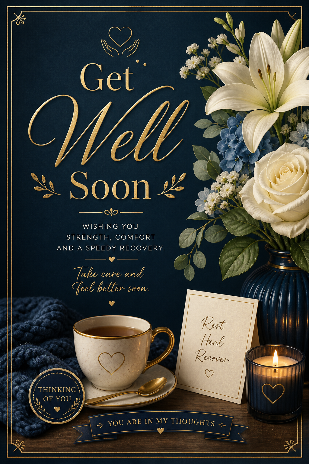 Get Well Soon Card — elegant style card design