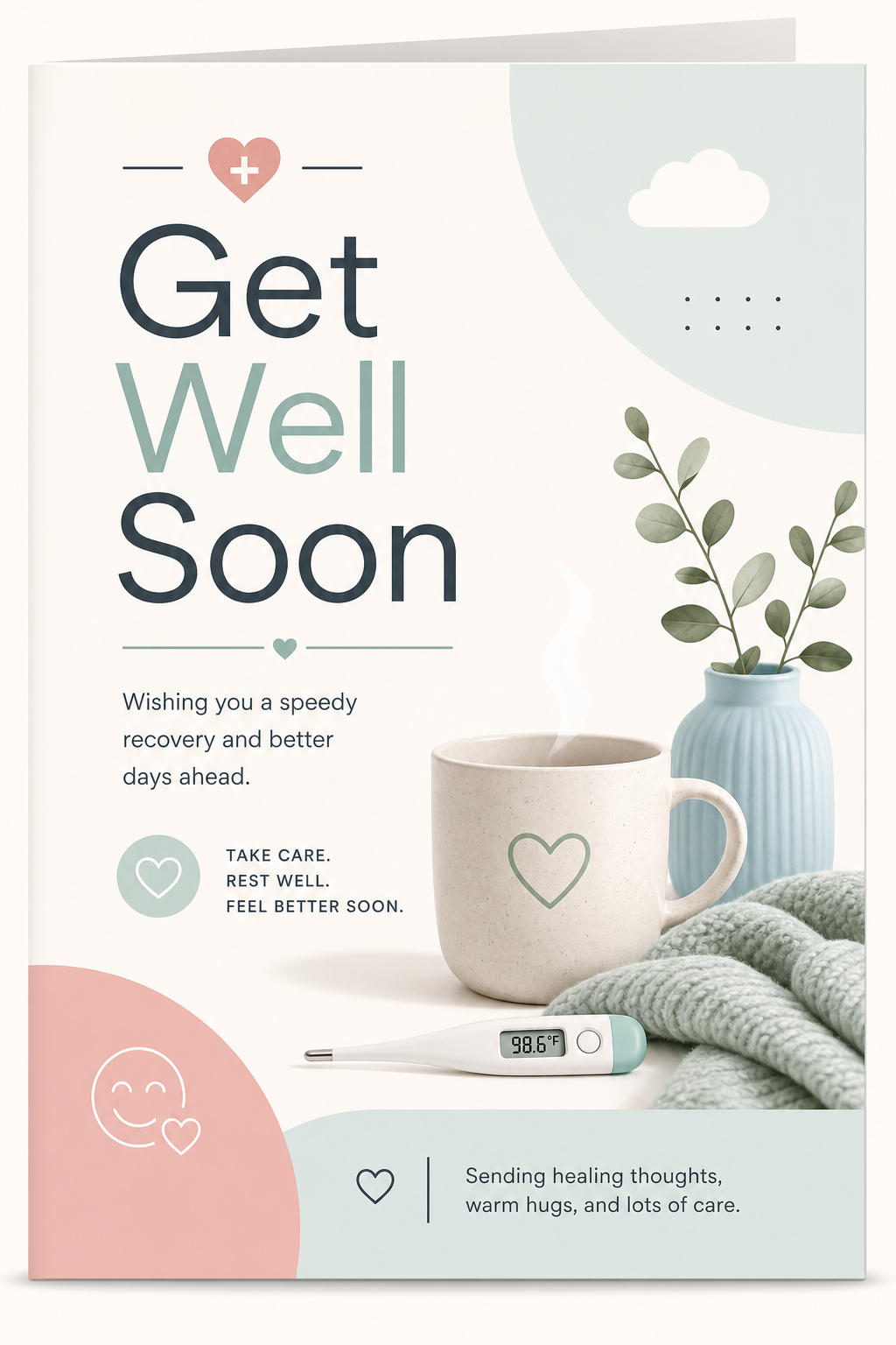 Get Well Soon Card — modern style card design