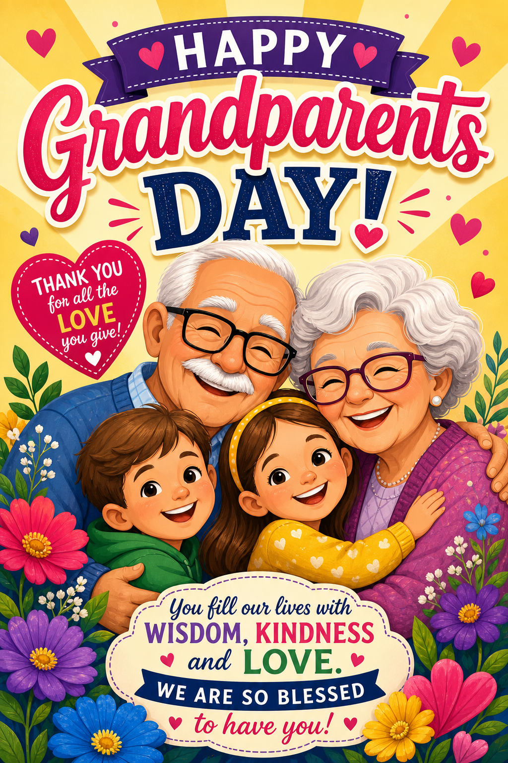 Grandparents Day Card — vibrant style card design