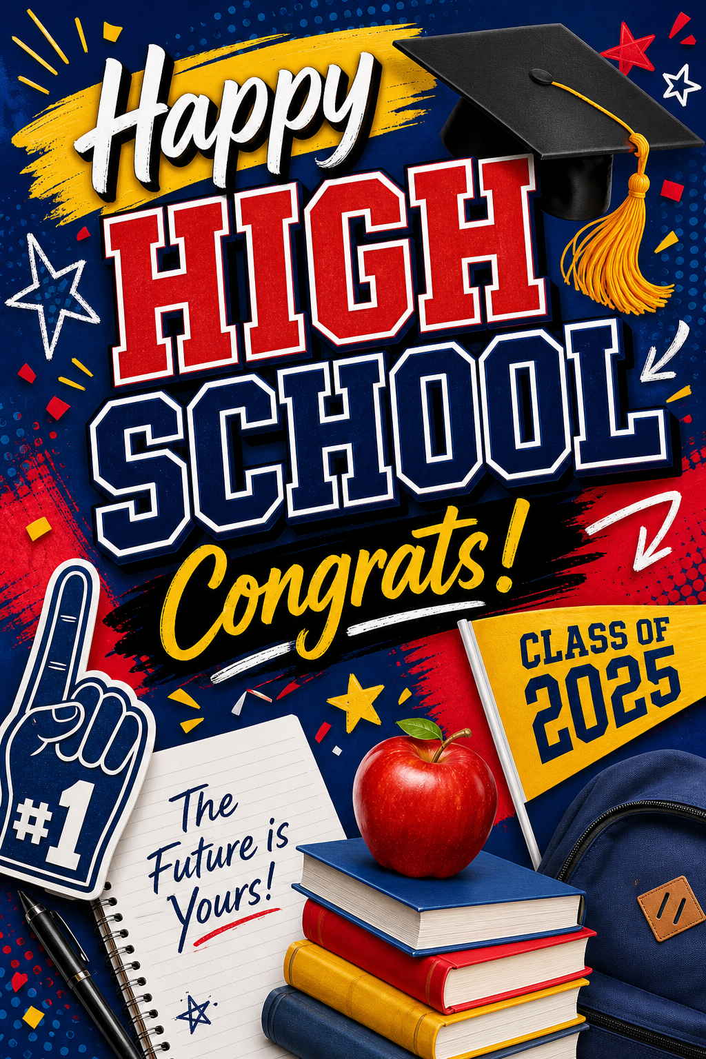High School Card — vibrant style card design