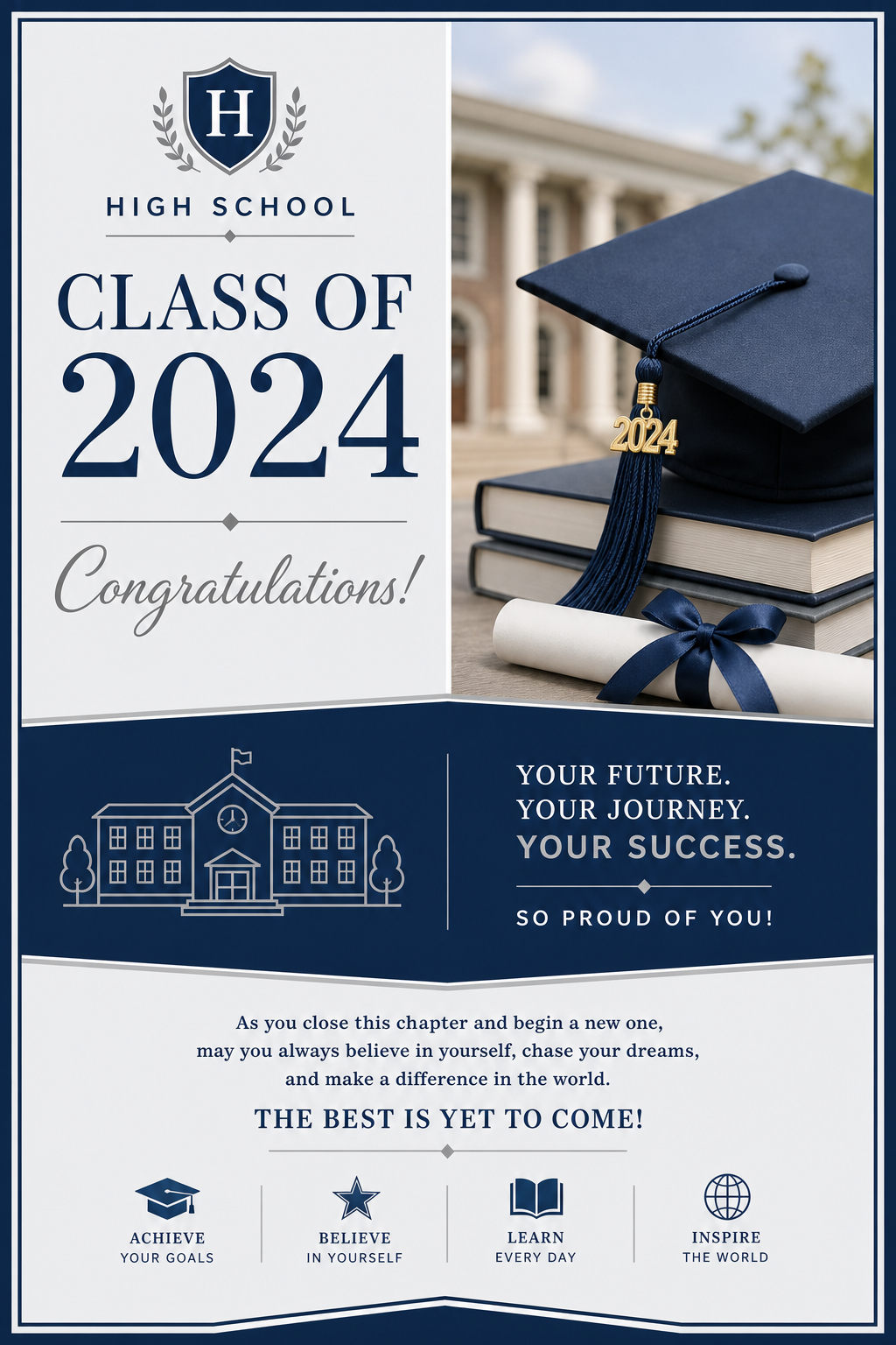 High School Card — corporate style card design