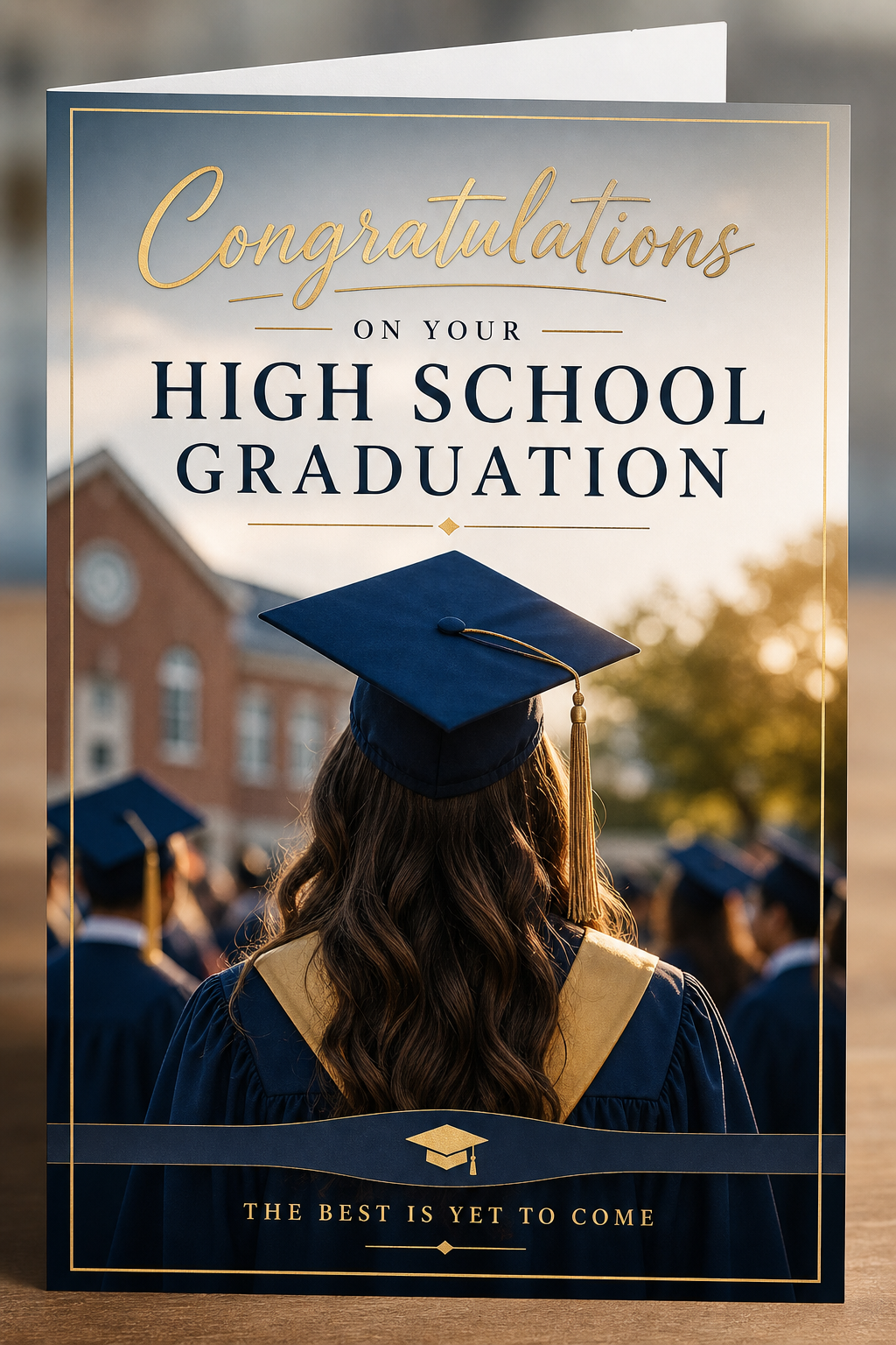 High School Card — photo-realistic style card design