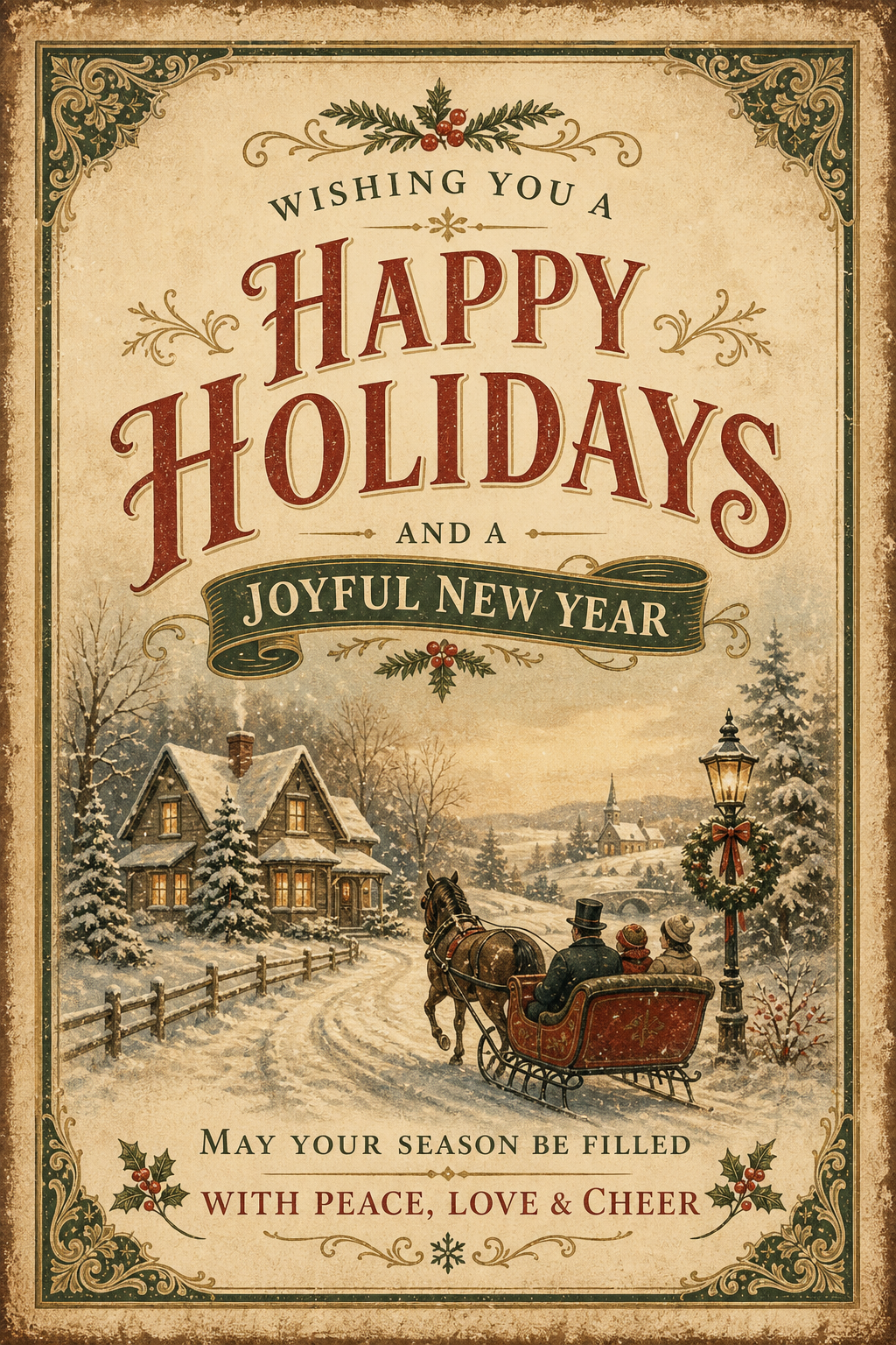 Holiday Card — vintage style card design
