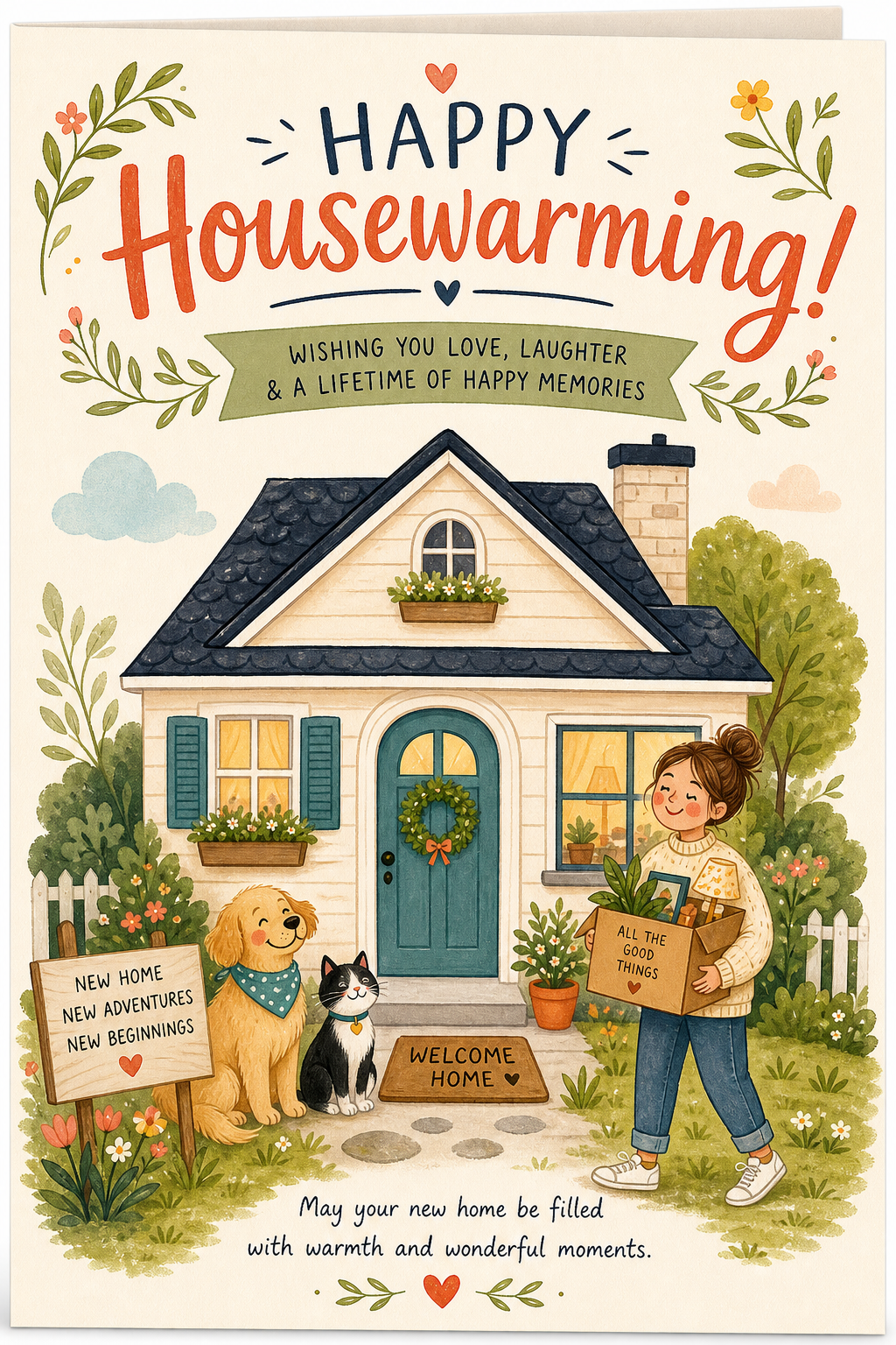 Housewarming Card — illustration style card design
