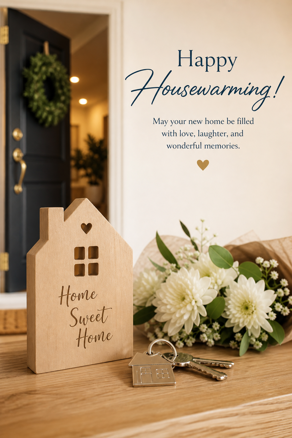 Housewarming Card — photo-realistic style card design