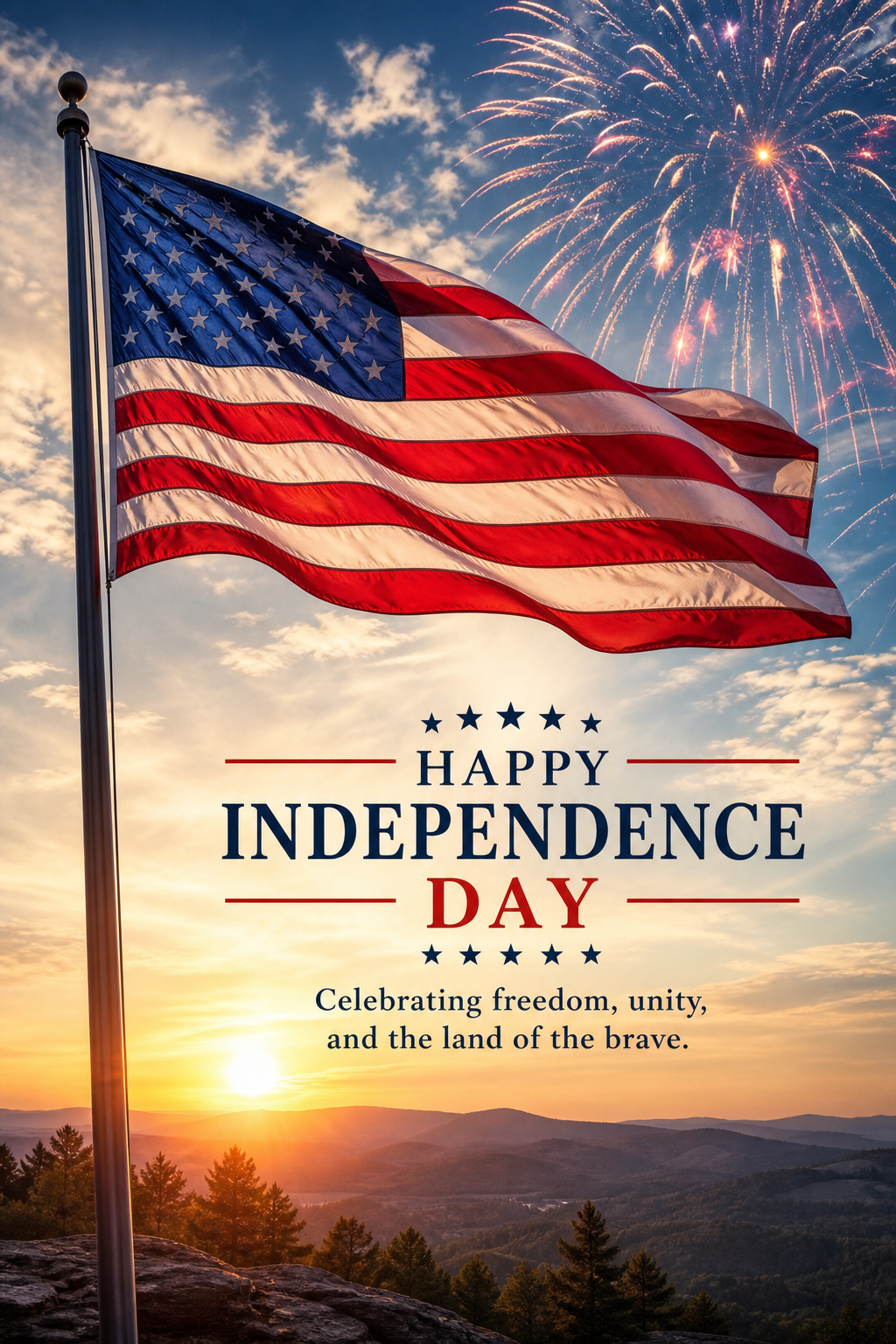 Independence Day Card — photo-realistic style card design