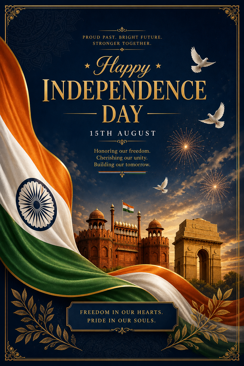 Independence Day Card — elegant style card design